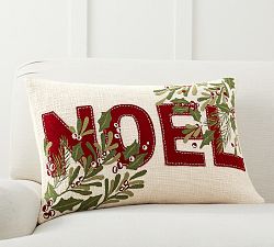 Noel Felt Applique Lumbar Pillow Cover