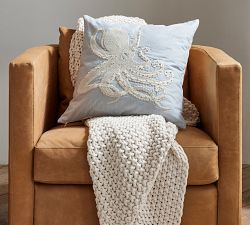 Octopus Embroidered Pillow Cover