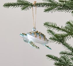 Under the Sea Glitter Mercury Glass Ornaments - Set of 3