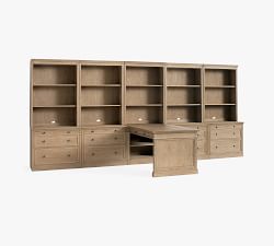 Livingston Peninsula Desk with 175" Bookcase Suite
