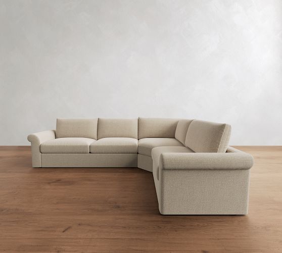 Westwood Roll Arm 3-Piece Wedge Sleeper Sectional (130") by Pottery Barn