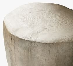 Faux Bois Round Stump Accent Table