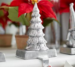 Antique Silver Nostalgic Figurine Stocking Holders