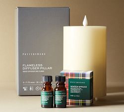 Flameless Oil Diffuser Pillar Candle with Remote + Scented Oil Set