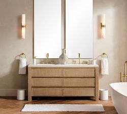 Frances Alabaster Double Tube Sconce (22")