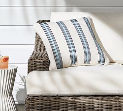 Modern Farmhouse Variegated Striped Outdoor Pillow