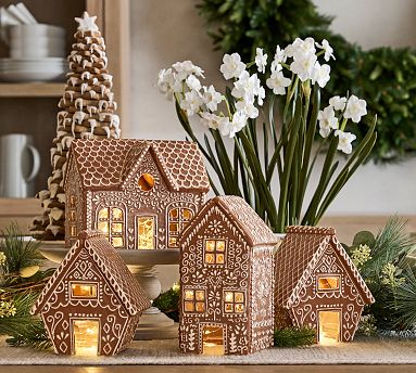 Handcrafted Gingerbread Village Houses | Pottery Barn