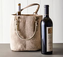 Mason Natural Linen/Cotton Double Wine Bag