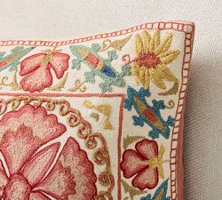 Paige Suzani Embroidered Lumbar Pillow