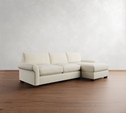 PB Comfort Modern Roll Arm Chaise Sleeper Sectional (112")