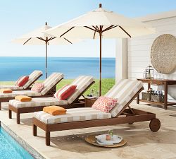 Piped Outdoor Chaise Cushion