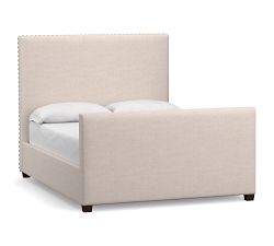 Raleigh Square Upholstered Tall Bed With Footboard
