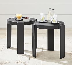 Malibu Metal Stackable Outdoor Side Stool, Set of 2 (18")