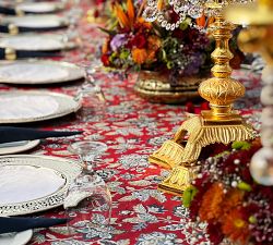 Scarlett Block Print Cotton Tablecloth