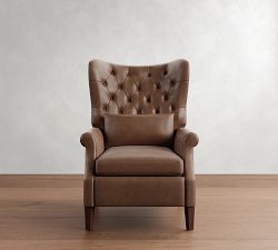 Champlain Tufted Roll Arm Leather Recliner