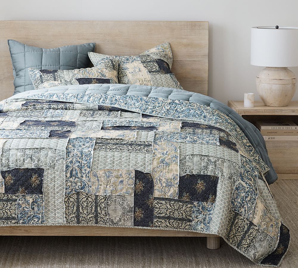 King Size Delaney Handcrafted Patchwork Cotton Quilt