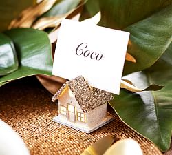 Light Up Glitter Home Place Card Holders - Set of 4