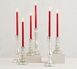 Unscented Red Taper Candles - Set of 6