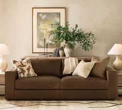 Carmel Wide Arm Leather Sofa (62"&ndash;122")