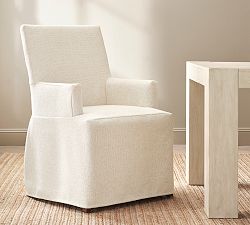 PB Comfort Square Slipcovered Dining Armchair