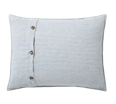 Wheaton Striped Cotton Linen Sham, Chambray, Standard