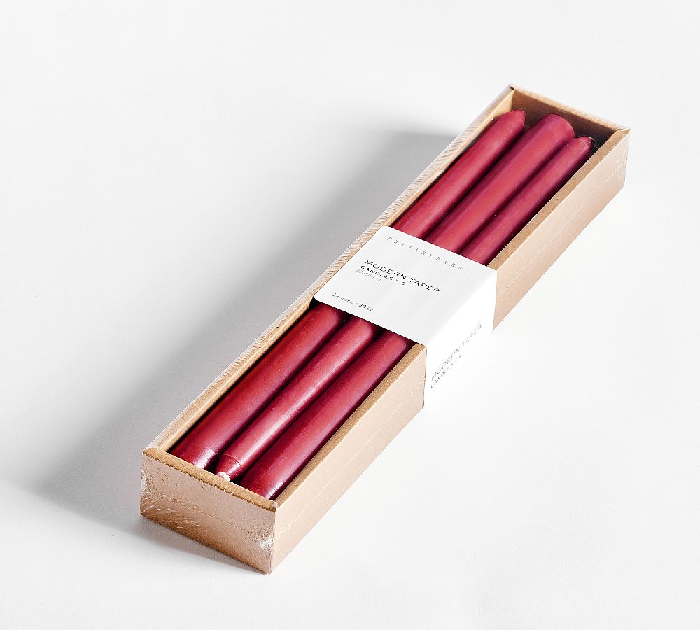 Taper Candles - Set of 6 - Classic Red, Set of 6