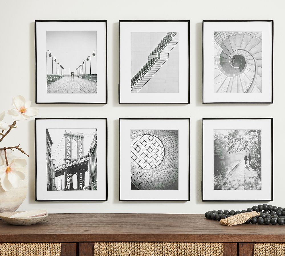 Stowe Modern Metal Frames - Set of 6, 11x13 Frame (8x10 Opening) - Black