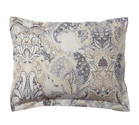 Celeste Damask Percale Sham