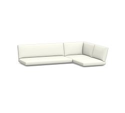 Indio Modern Outdoor Sect. 3pc-Armless Loveseat, Chair, Crnr, HP Canvas; White