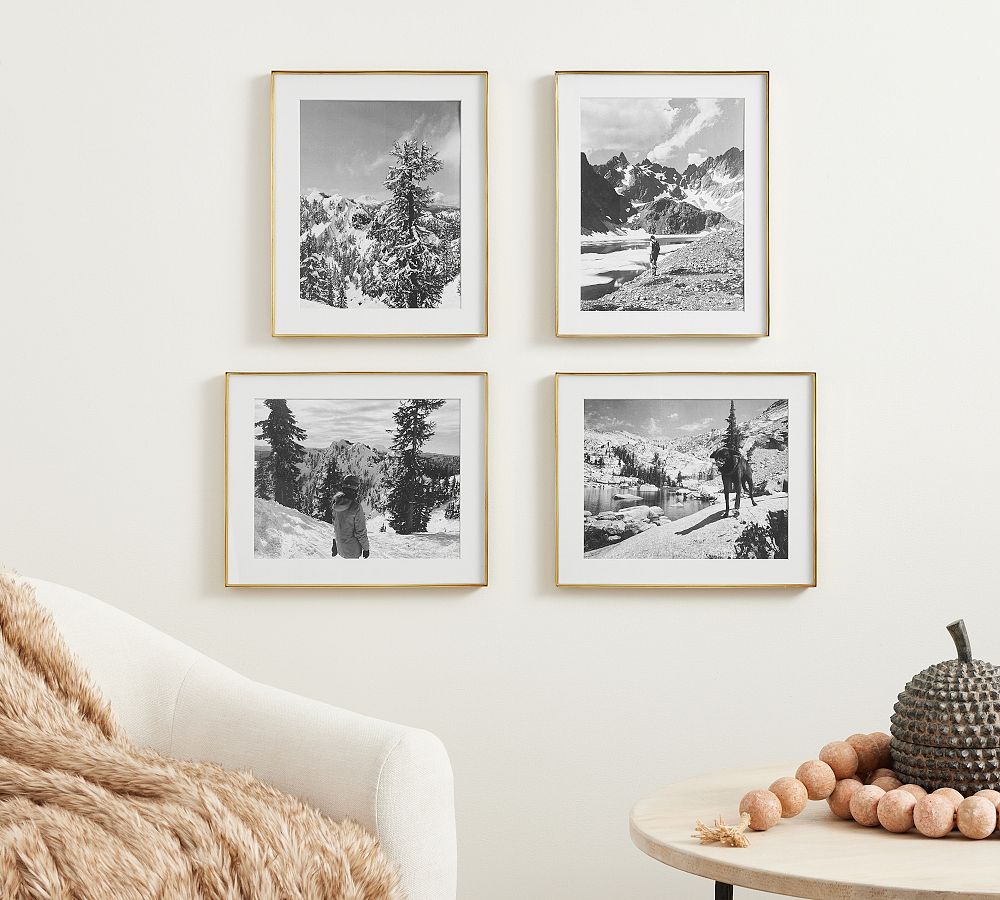 Pottery Barn: Stowe Modern Metal Frames - 14x17 - Set of 4, 14x17 Frame (11x14 Opening) - Brass