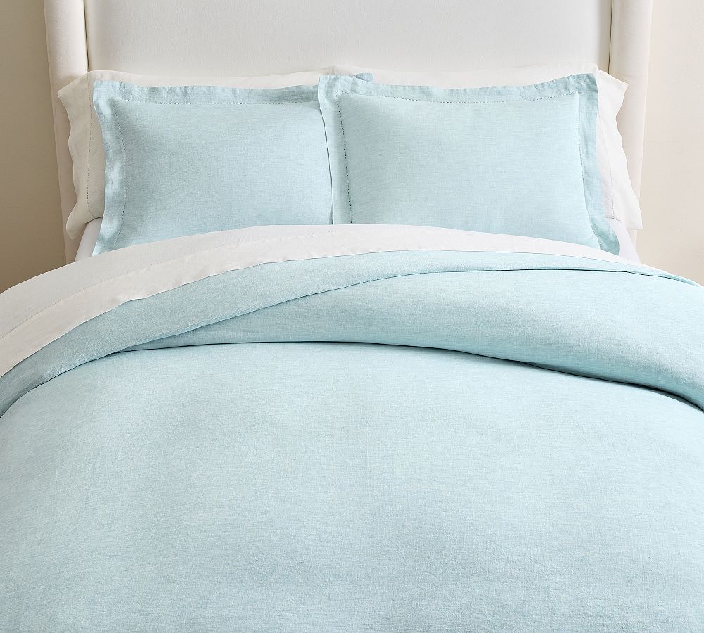 Belgian Flax Linen Duvet Cover - King, Sea Breeze