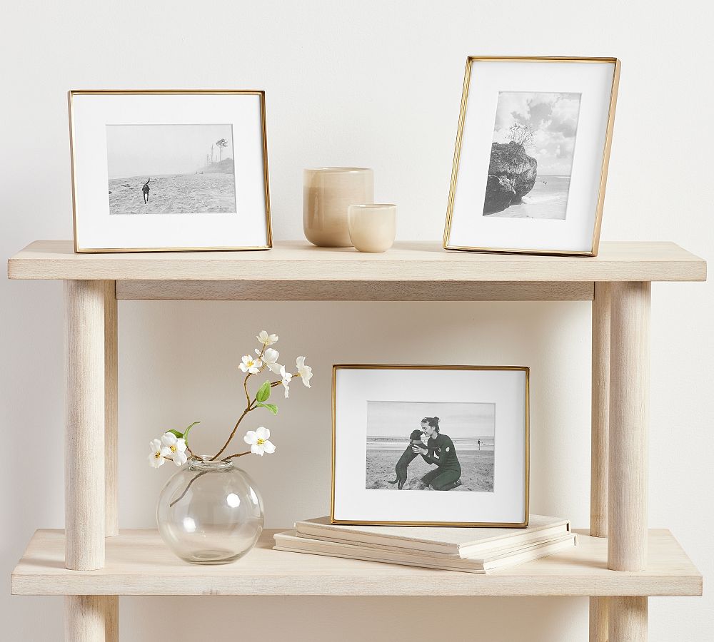 Stowe Modern Metal Frames - Set of 3, 8x10 Frame (5x7 Opening) - Brass