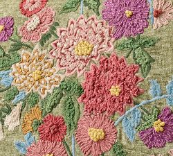 Audrina Floral Embroidered Pillow
