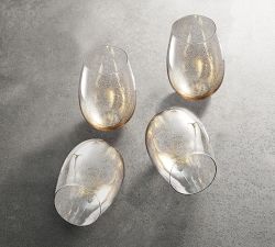 Handcrafted Speckled Gold Glassware
