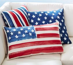 Star Striped Reversible Outdoor Pillow