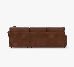 Pearce Square Arm Leather Return Bumper Sectional (112")