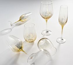 Handcrafted Speckled Gold Glassware