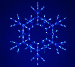 Lit Folding Snowflake With Blue Lights
