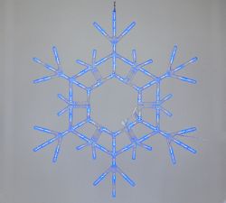 Lit Folding Snowflake With Blue Lights