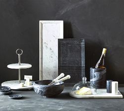 White Marble Glass Domed Cheese Board