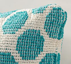 Aqua Eco-Friendly Handwoven Outdoor Lumbar Pillow