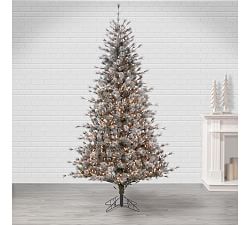 Lit Faux Lightly Flocked Scotch Pine Tree with Pinecones