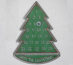 Christmas Tree Shaped Metal Advent Calendar