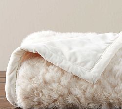 Faux Fur Alpaca Wavy Throw