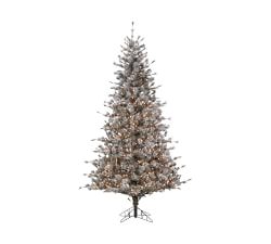 Lit Faux Lightly Flocked Scotch Pine Tree with Pinecones