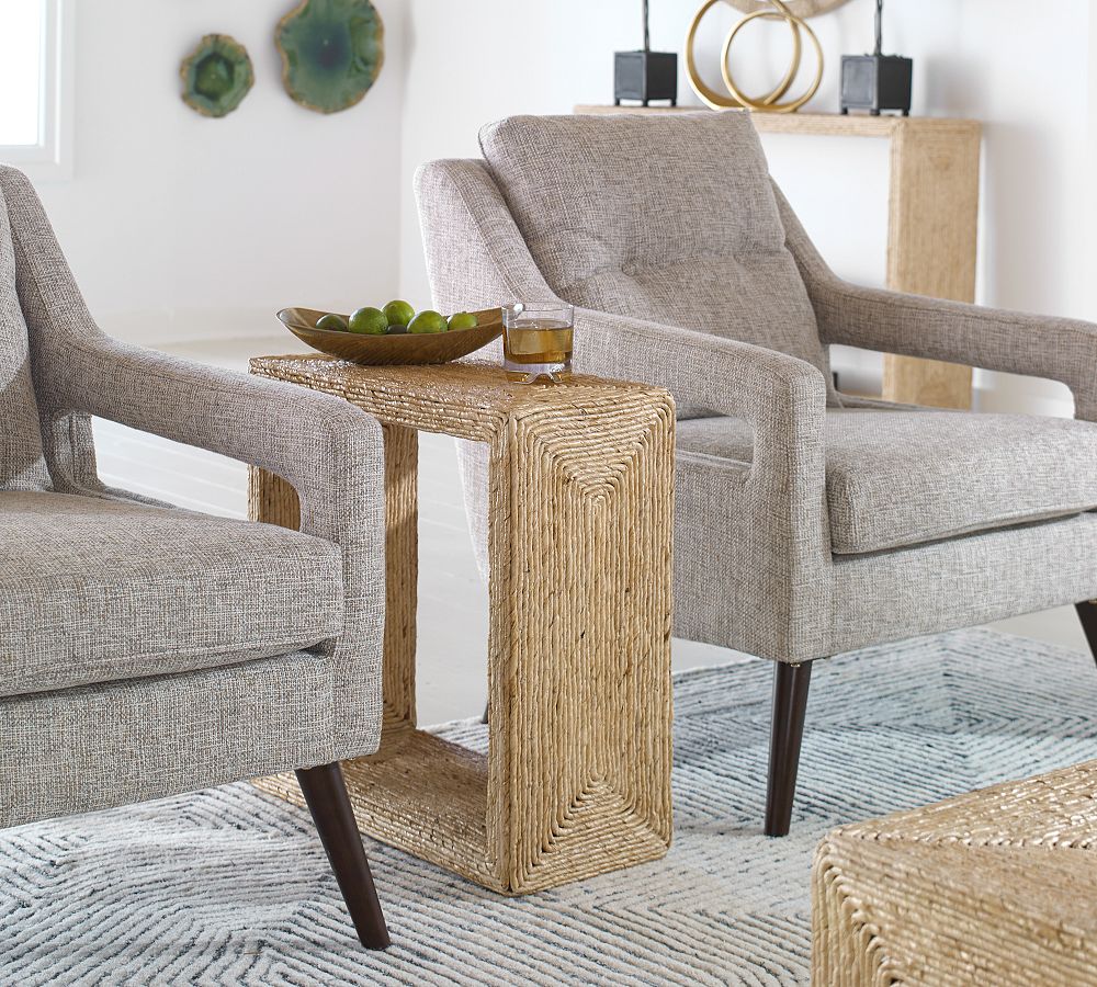 Noah Rectangular Woven Side Table (10") by Pottery Barn