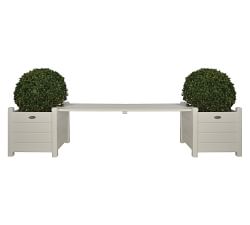 Potters Square Wooden Planters with Bridge Bench