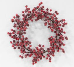 Faux Iced Berry Wreath &amp; Garlands