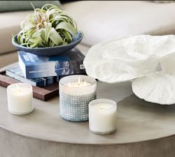 Frosted Glass Hobnail Candles - Fig &amp; Sandalwood