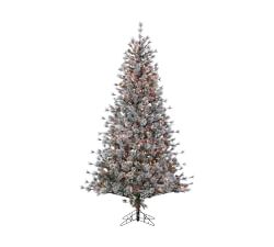 Lit Faux Lightly Flocked Scotch Pine Tree with Pinecones